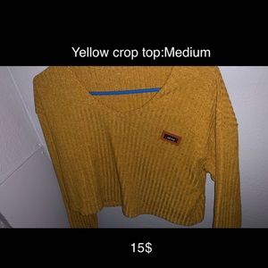 Yellow crop top/long sleeves cute for fall :)